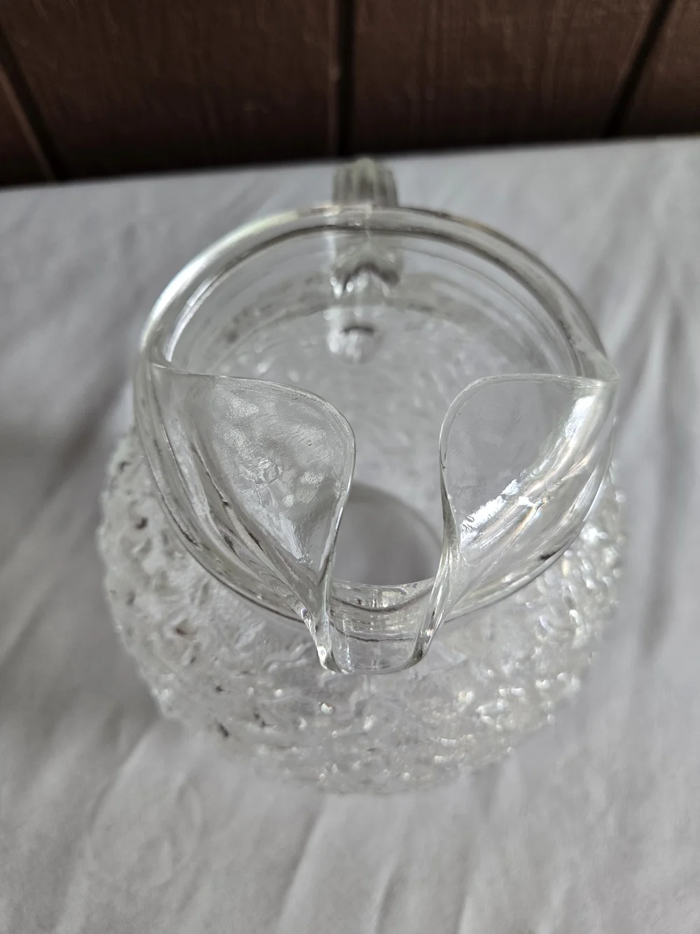 Clear Textured Glass Pitcher